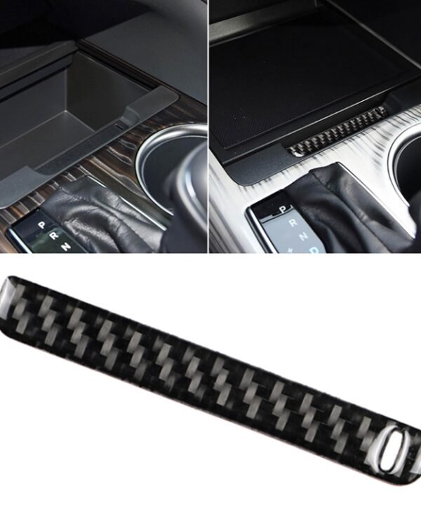 Car Carbon Fiber Storage Box Groove Decorative Sticker for Toyota Eighth Generation Camry 2018-2019, Left Drive