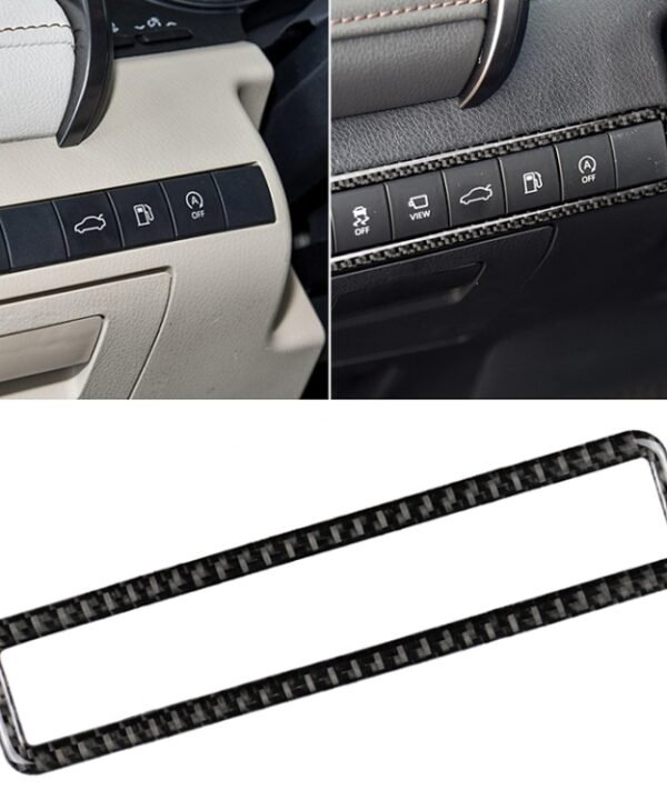 Car Carbon Fiber Main Driving Multi-functional Button Frame Decorative Sticker for Toyota Eighth Generation Camry 2018-2019