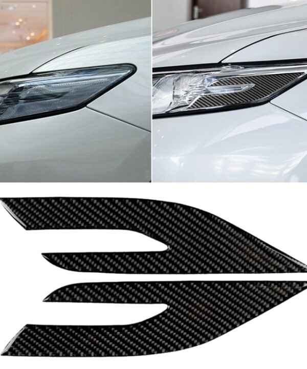 2 PCS Car Carbon Fiber Headlight Decorative Sticker for Toyota Eighth Generation Camry 2018-2019