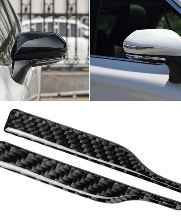 2 PCS Car Carbon Fiber Rearview Mirror Anti-collision Strip Protection Guards Trims Stickers for Toyota Eighth Generation Camry 2018-2019