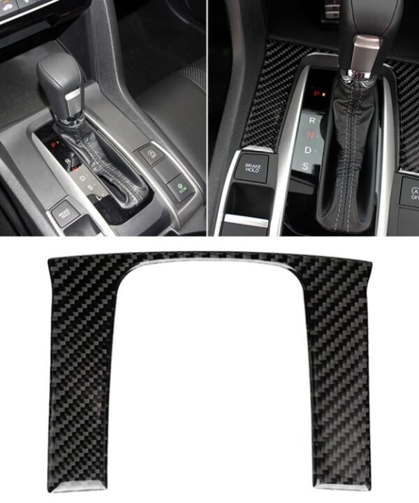 Car Carbon Fiber Gear Position Panel Decorative Sticker for Honda Tenth Generation Civic 2016-2019