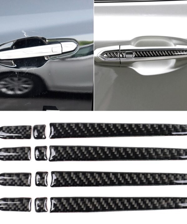 Car Carbon Fiber Outside Door Handle Decorative Sticker for Cadillac XT5 2016-2017