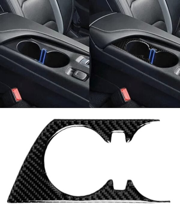 Car Carbon Fiber Water Cup Holder Decorative Sticker for Chevrolet Camaro 2017-2019
