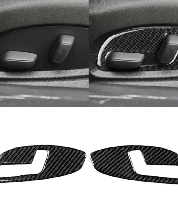 2 PCS Car Carbon Fiber Seat Adjustment Panel Decorative Sticker for Chevrolet Camaro 2017-2019