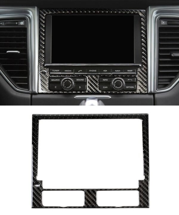 Carbon Fiber Car Navigation Panel Decorative Sticker for Porsche Macan