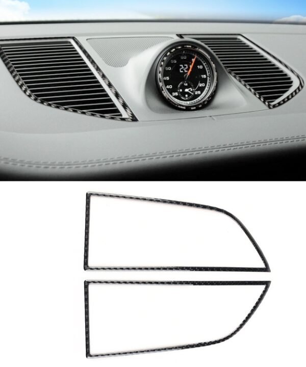 2 PCS Carbon Fiber Car Instrument Air Outlet Panel Decorative Sticker for Porsche Macan