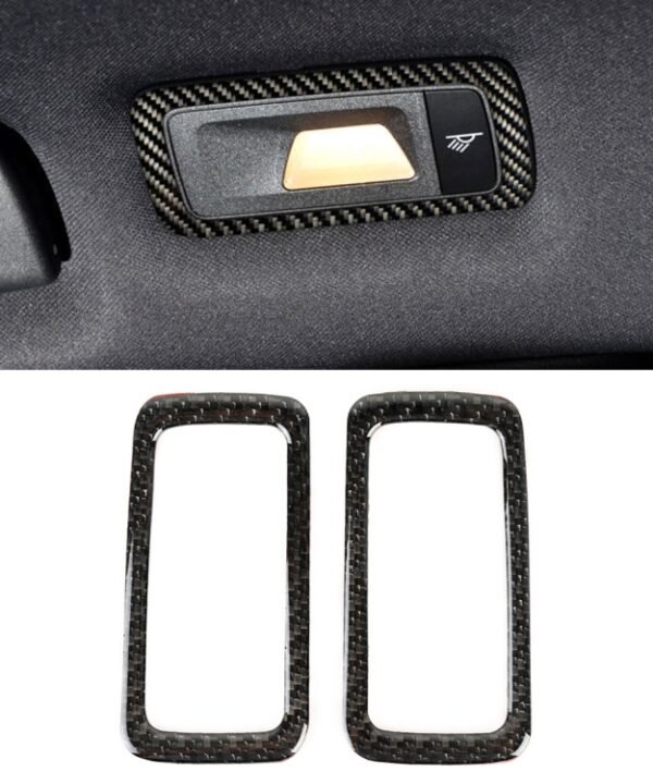 2 PCS Carbon Fiber Car Rear Dome Light Panel Decorative Sticker for Porsche Macan
