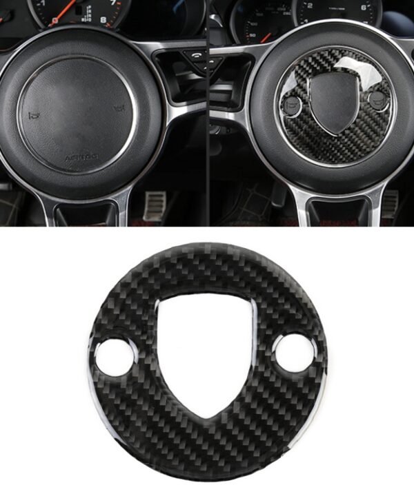 Carbon Fiber Car Steering Wheel Decorative Sticker for Porsche Macan