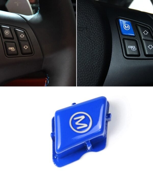 Wheel M Fashion Button Switch Trim Cover for BMW 3 series E90 E92 E93 M3 2007-2013, For BMW 3 series (Blue), M