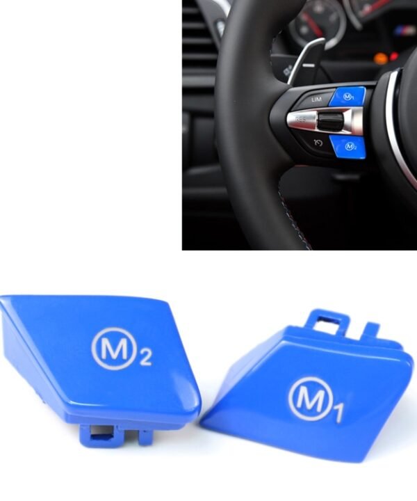 Sports Steering Wheel M1+M2 Fashion Button Switch Trim Cover for BMW F30 F34 F15 F16 2014-2018, M1+M2