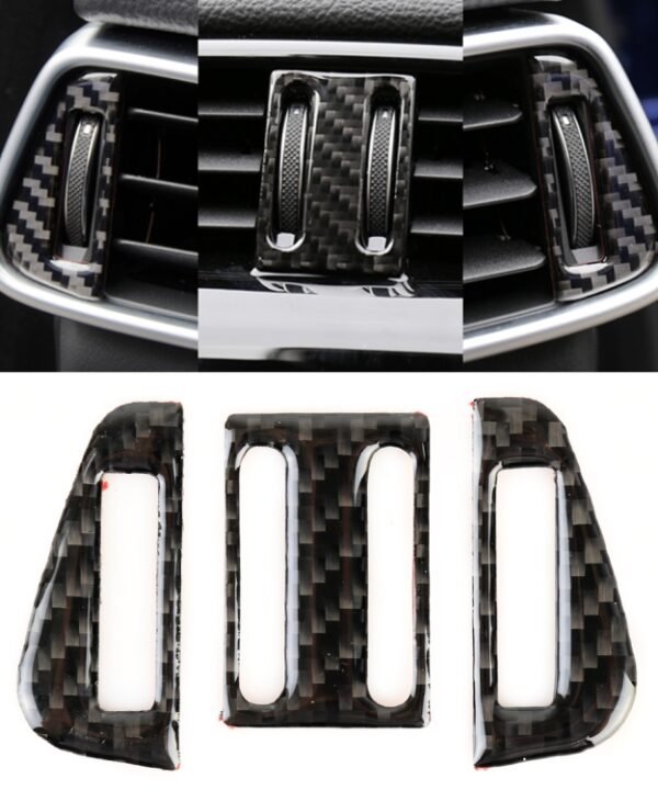 Carbon Fiber Car Air Outlet Decorative Sticker for Jaguar F-PACE 2016-2020