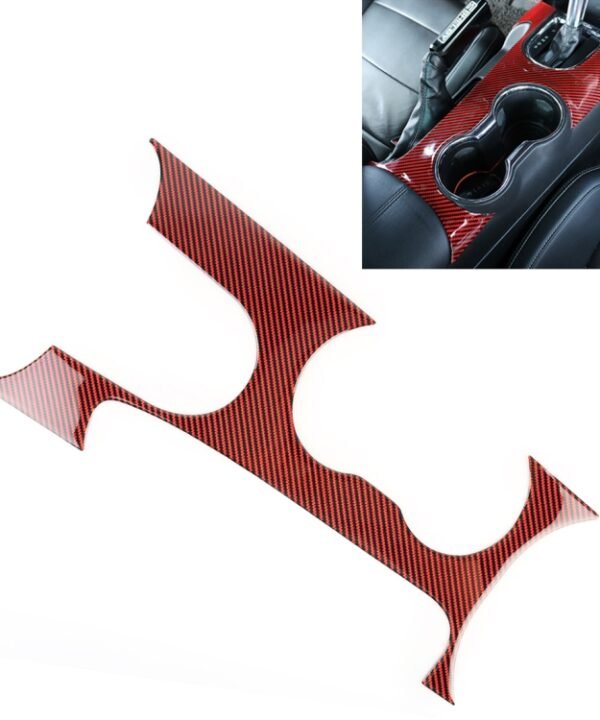 Car Carbon Fiber Water Cup Panel Decorative Sticker for Ford Mustang 2015-2020