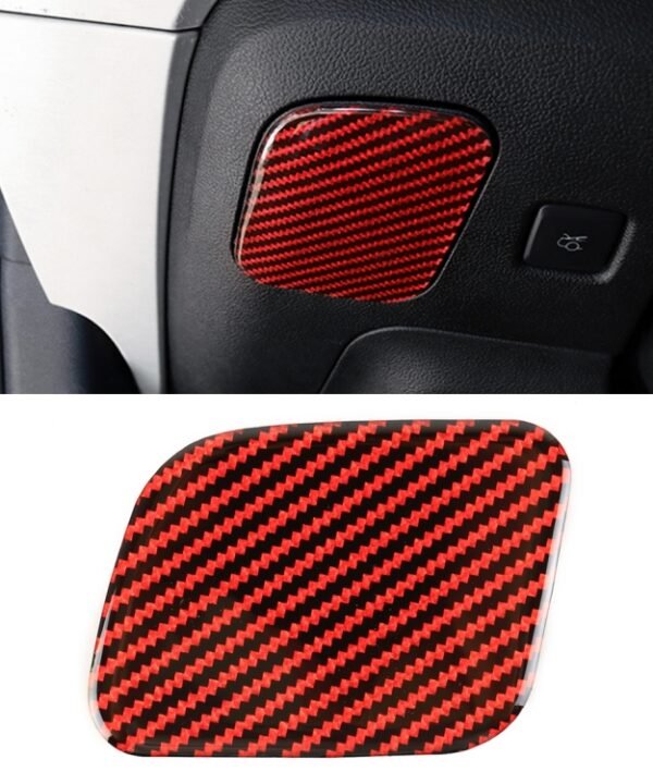 Car Carbon Fiber Main Driving Seat Storage Box Decorative Sticker for Ford Mustang 2015-2020, Left-hand Drive