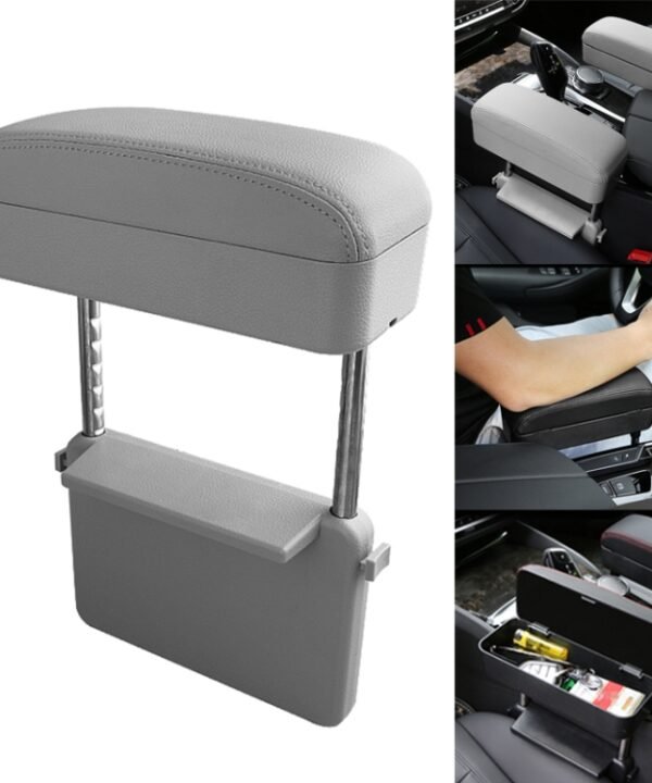 Universal Car PU Leather Wrapped Armrest Box Cushion Car Armrest Box Mat with Storage Box, 1pc(Grey), 1pc(Beige), 1pc(Brown), 1pc(Black), 1pc (Black Red), 1pc(Black White)