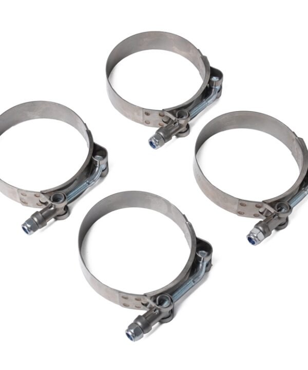 4 PCS Stainless Steel T-Bolt Hose Clamps Pipe Clip Fuel Line Clip, Size: 57-65mm