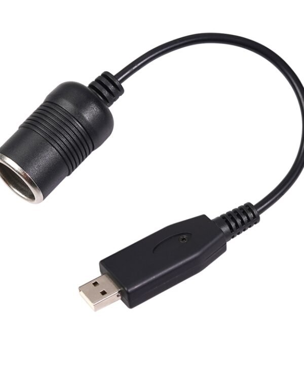 Car Converter USB Port to Car Cigarette Lighter Socket Female 5V to 12V Boost Power Adapter Cable, 5V to 12V