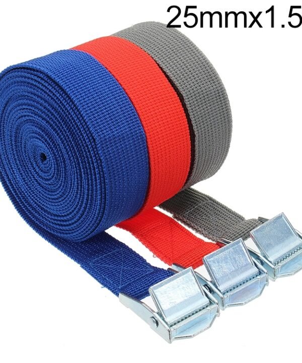 Car Tension Rope Luggage Strap Belt Auto Car Boat Fixed Strap with Alloy Buckle,Random Color Delivery, Size: 25mm x 1.5m