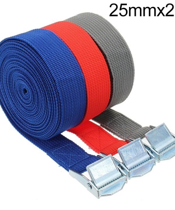 Car Tension Rope Luggage Strap Belt Auto Car Boat Fixed Strap with Alloy Buckle,Random Color Delivery, Size: 25mm x 2m
