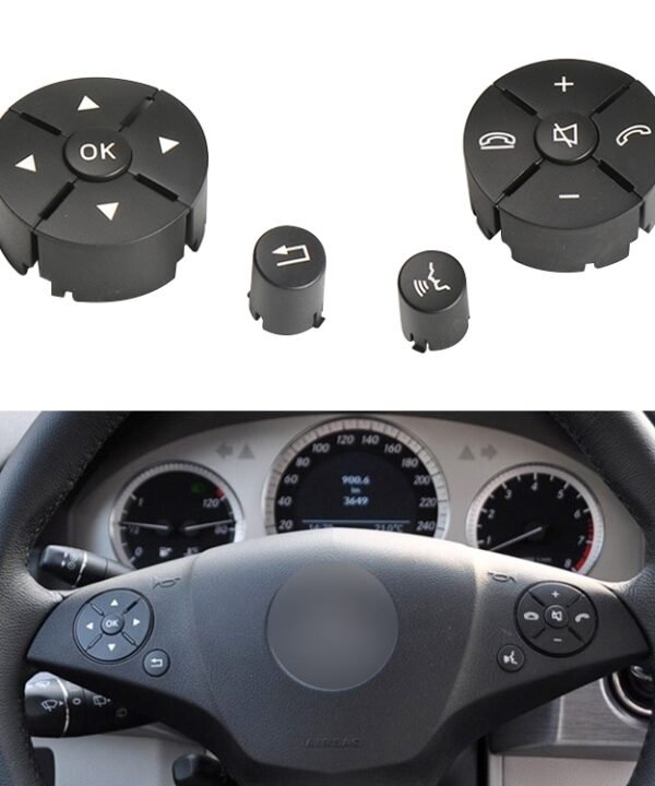 1 Pair Car Steering Wheel Switch Buttons Panel for Mercedes-Benz W204 2007-2014, Left Driving, 1 Pair (Black), 1 Pair (Grey), 1 Pair (Beige), 1 Pair (Brown)