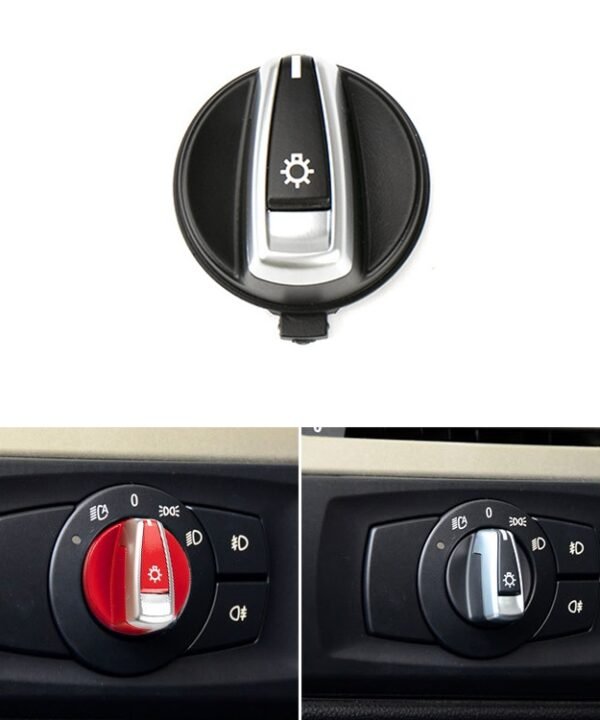 Car Headlight Switch Button Knob Cover Trim 6131 6932 796 for BMW X1 2009-2015, Left Driving