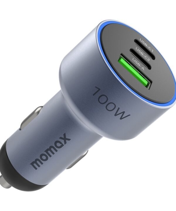 MOMAX UC17E 100W USB-C / Type-C x 2 + USB Three Ports Car Charger