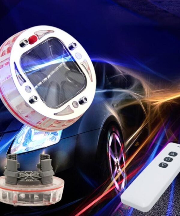 4 PCS Solar LED Car Tire Decoration Flashing Lights Colorful Wheels Hub Atmosphere Lights Infrared Remote Control