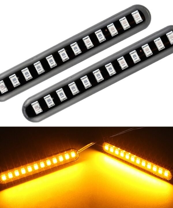 1 Pair Motorcycle 12LED Running Water Turn License Plate Light