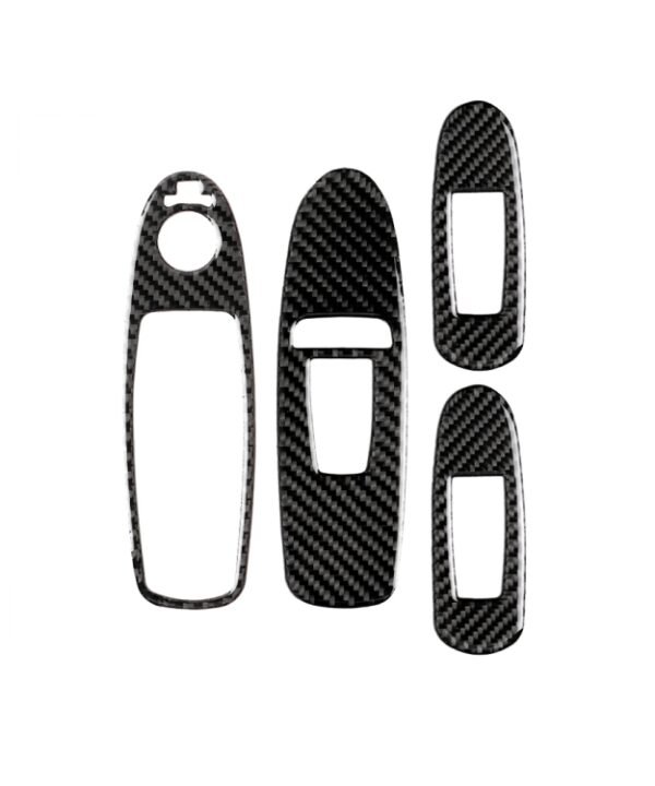 4 PCS Car Carbon Fiber Window Lift Panel Decorative Sticker for Infiniti Q50 2014-2020, Left Drive