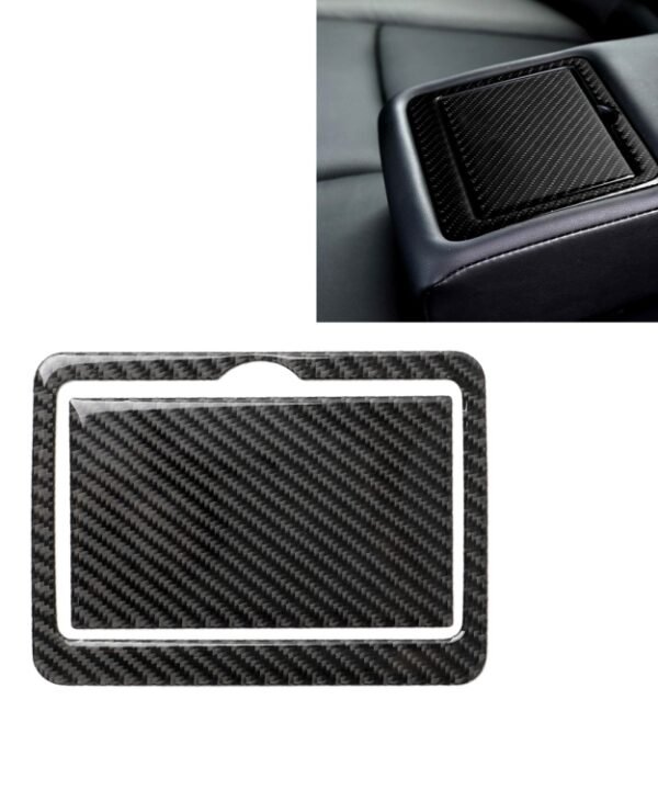 2 PCS Car Carbon Fiber Rear Water Cup Holder Panel Decorative Sticker for Infiniti Q50 / Q60 2014-2020