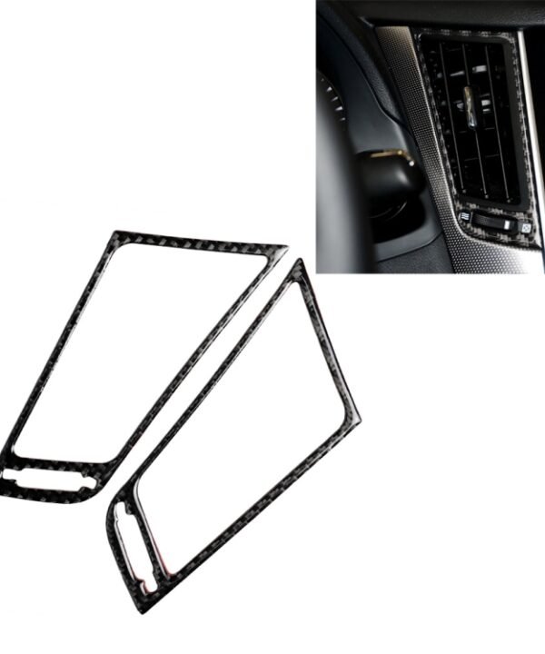 2 PCS Car Carbon Fiber Central Air Outlet Frame Decorative Sticker for Infiniti Q50 / Q60 2014-2020