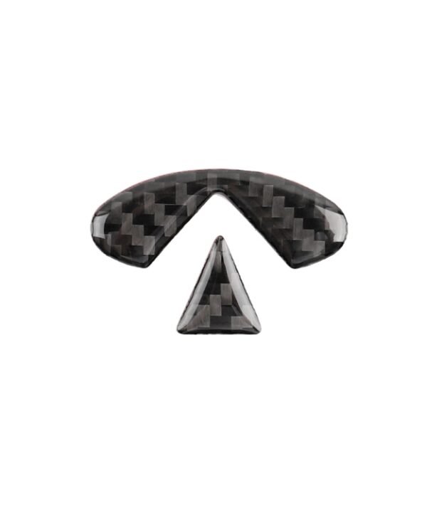 2 PCS Car Carbon Fiber Steering Wheel Logo Decorative Sticker for Infiniti Q50 / Q60 2014-2020