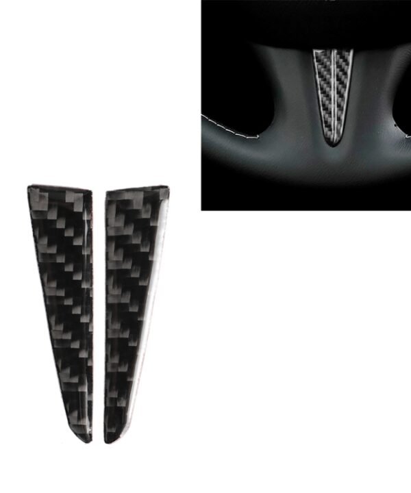 2 PCS Car Carbon Fiber Steering Wheel Below Decorative Sticker for Infiniti Q50 / Q60 2014-2020