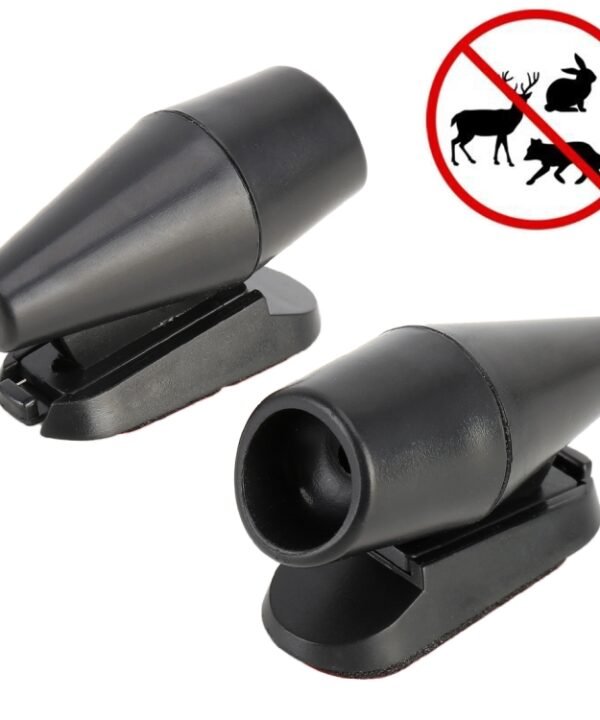 Pair Car ABS Deer Alert Sound Alarm Ultrasonic Wind Power Animal Repeller, Wind Power Animal Repeller (Black), Wind Power Animal Repeller (Black Silver)