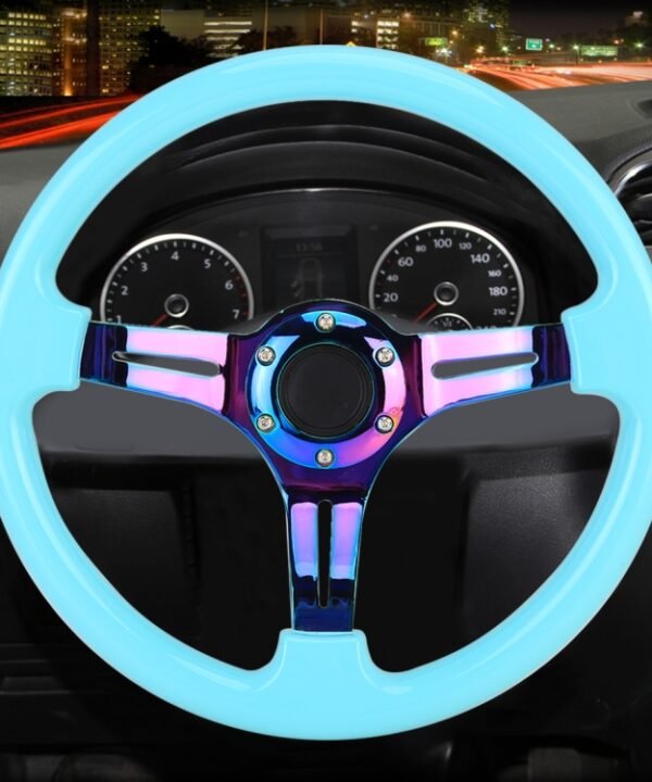 Car Colorful Modified Racing Sport Horn Button Steering Wheel, Diameter: 34.6cm