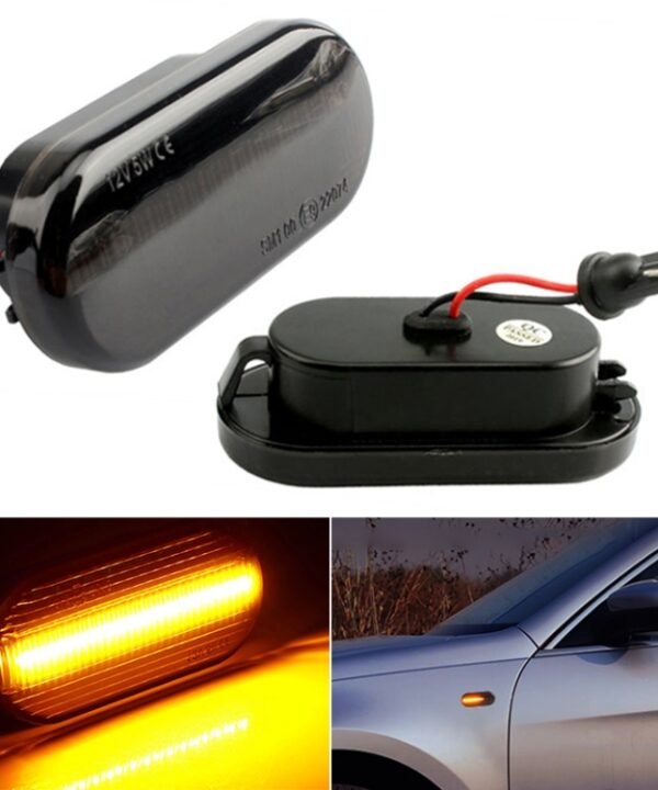 2 PCS D12V / 5W Car LED Leaf Board Side Flowing Water Turn Signal Light for Volkswagen, For Volkswagen(Black), For Volkswagen(Transparent)