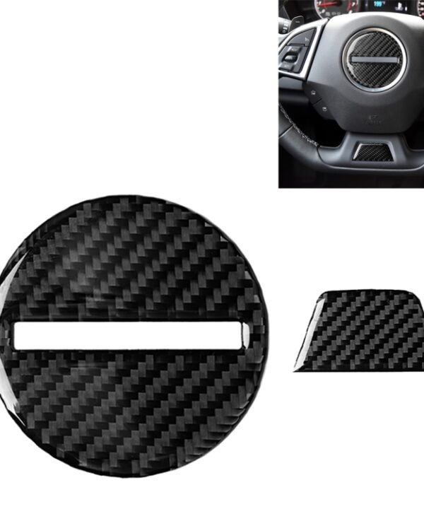 2 in 1 Car Carbon Fiber Steering Wheel Button Decorative Sticker for Chevrolet Camaro 2017-2019, Left and Right Drive Universal