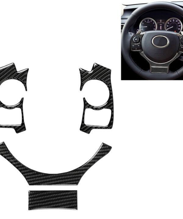 4 in 1 Car Carbon Fiber Steering Wheel Button Decorative Sticker for Lexus IS250 NX200 200t 300h, Left and Right Drive Universal