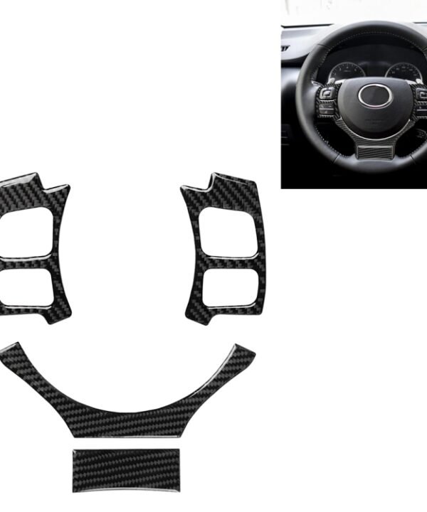4 in 1 Car Carbon Fiber Steering Wheel Button Decorative Sticker for Lexus IS250 NX200 200t 300h, Left and Right Drive Universal