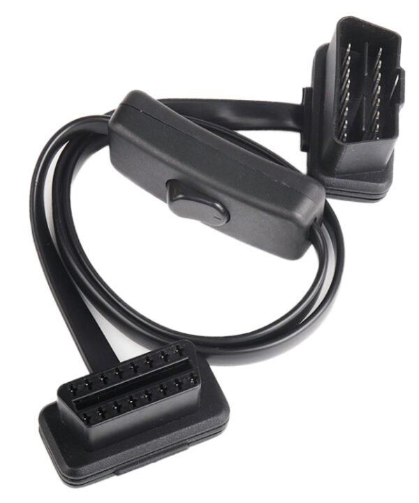 16PIN Car Ultra-thin OBD Diagnostic Extended Cable OBD2 Cable with Switch