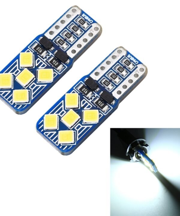 2 PCS T10 / W5W / 168 DC12V 1.8W 6000K 130LM 10LEDs SMD-2835 Car Reading Lamp Clearance Light, with Decoder