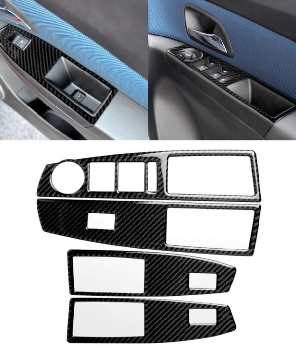 Car Carbon Fiber Window Lift Switch Panel Decorative Sticker for Chevrolet Cruze 2009-2015, Right Drive