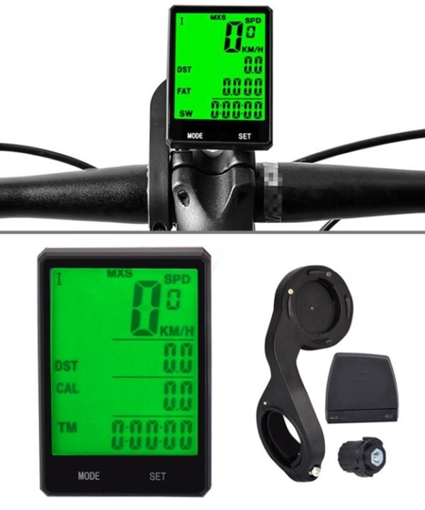2.8 inch English Wireless Waterproof Cycle Computer LCD Odometer Speedometer with Extension Holder