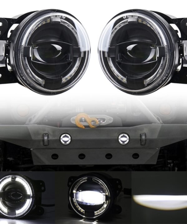 2 PCS 4 inch Car LED Angel Eyes Spotlight Modified Fog Lights for Jeep Wrangler / Dodge / Chrysler PT Cruiser