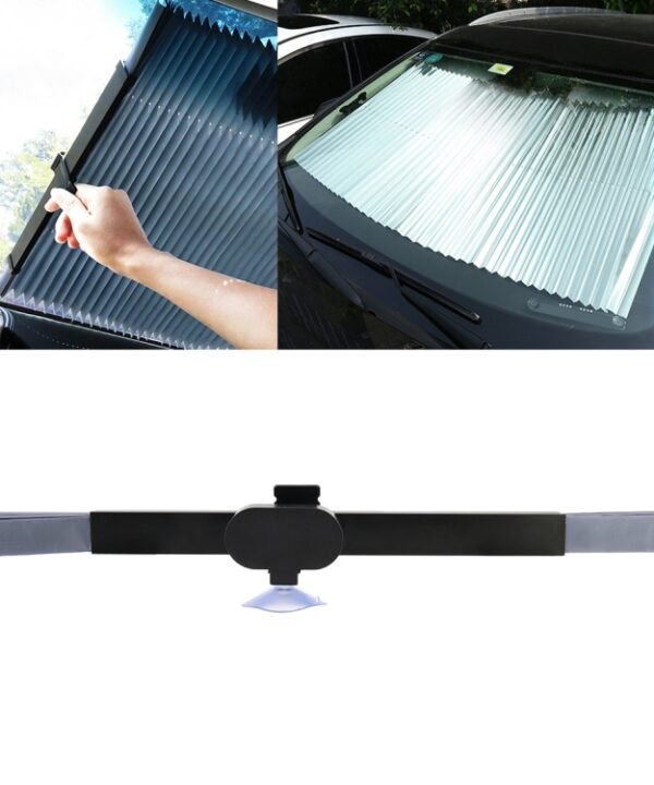 Car Sucker Suction Cups Retractable Windshield Sun Shade Block Sunshade Cover for Solar UV Protect, Size: 46cm