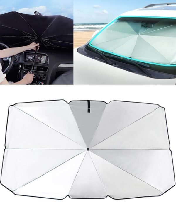 Car Retractable Sunshade Sunscreen Heat Insulation Front Windshield Sunshade, Large Size