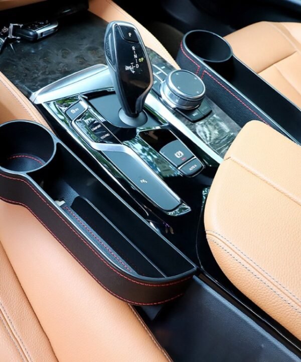 2 PCS Car Multi-functional Console Box Cup Holder Seat Gap Side Storage Box