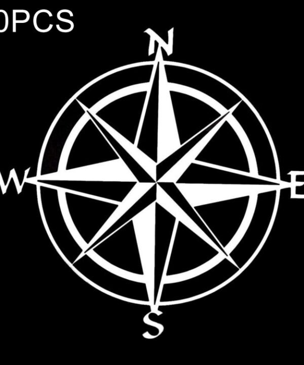 10 PCS Car Compass Pattern Random Decorative Sticker White