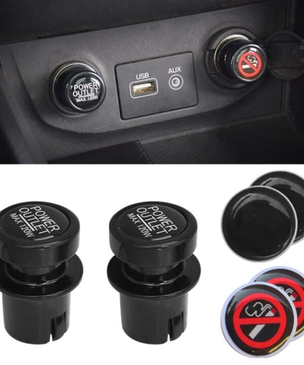 2 PCS / Set Car Cigarette Lighter Dust Cover Plug