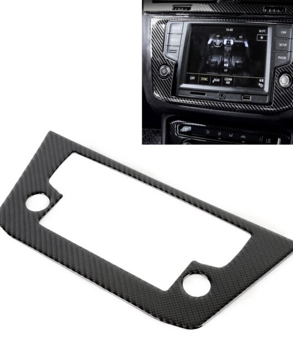 Car Carbon Fiber Navigation Frame Decorative Sticker for Volkswagen Tiguan L 2019-2021, Low Configuration