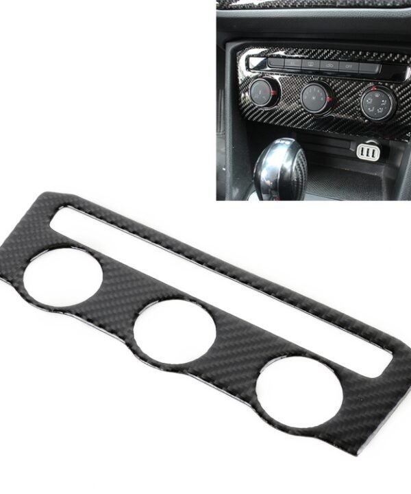 Car Carbon Fiber Air Conditioning Panel Decorative Sticker for Volkswagen Tiguan L 2019-2021, Low Configuration